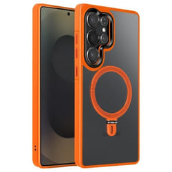 Coque MagSafe - Samsung - Galaxy S25 Ultra - Antichoc - Support Vidéo - Orange