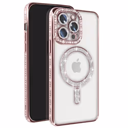 Coque - Diamant - iPhone 13 Pro - Rose - Rigide - Compatible MagSafe