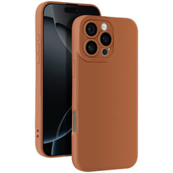 Coque pour iPhone 16 Pro Max - MARQUE - Silicone Souple - Bloc Caméra Protégé - Marron - Élégante