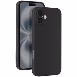 Coque pour iPhone 16 Plus - MARQUE - Silicone Lisse - Bloc Caméra Protégé - Installation Facile - Noir