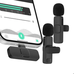 Micro cravate sans fil avec Récepteur USB C pour Smartphone Noir