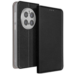 Étui pour Honor Magic 7 Pro - Noir - Simili cuir - Clapet magnétique - Rangement carte - Souple
