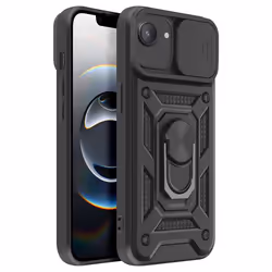 Coque pour iPhone 16e - MARQUE - Bague Magnétique - Protection Caméra - Antichocs - Noir