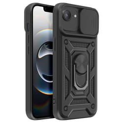 Coque pour iPhone 16e - MARQUE - Bague Magnétique - Protection Caméra - Antichocs - Noir