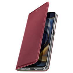 Étui pour Smartphone - Motorola - Moto E15 / G05 - Cuir Vegan - Support Vidéo - Aimanté