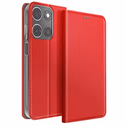 Étui pour Smartphone - Motorola - Moto G15 - Rouge - Simili cuir - Clapet magnétique