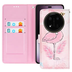 Étui Bird pour Honor Magic 7 Lite Motif Flamant Rose Portefeuille