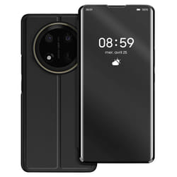 Étui pour Honor Magic 7 Lite Clapet Miroir Support Noir