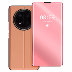 Étui pour Honor Magic 7 Lite - MARQUE - Clapet Miroir - Cuir Vegan - Support Vidéo - Antichoc