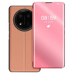 Étui pour Honor Magic 7 Lite - MARQUE - Clapet Miroir - Cuir Vegan - Support Vidéo - Antichoc