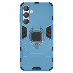 Coque pour Samsung Galaxy A16 - MARQUE - Anneau Support - Antichoc - Bleu - Bi-matière
