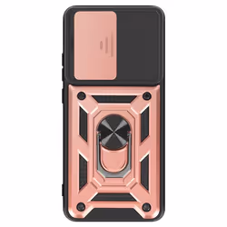 Coque pour Xiaomi Poco X7 Pro - Bague Magnétique - Protection Caméra - Rose Champagne - Antichocs - Bi-matière