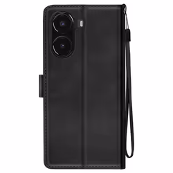 Étui pour smartphone - Xiaomi - Poco X7 Pro - Noir - Support vidéo - Portefeuille avec dragonne
