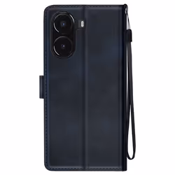 Étui pour smartphone - Xiaomi - Poco X7 Pro - Simili cuir - Bleu nuit - Support vidéo