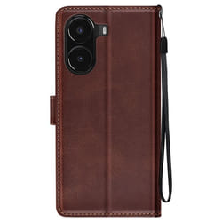 Étui pour smartphone - Xiaomi - Poco X7 Pro - Marron foncé - Simili cuir - Support vidéo