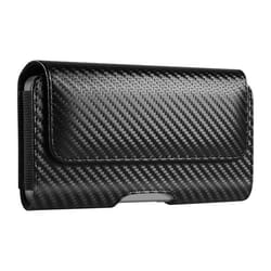 Étui Ceinture Carbone pour Téléphone 6.1 pouces avec Clip de Fixation Noir