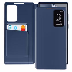 Étui Fenêtre - Samsung - Galaxy S24 Ultra - Cuir Bleu Nuit - Porte-Carte - Fermeture Magnétique