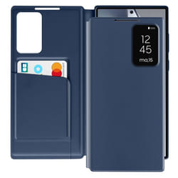 Étui Fenêtre - Samsung - Galaxy S24 Ultra - Cuir Bleu Nuit - Porte-Carte - Fermeture Magnétique