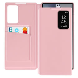 Étui Fenêtre - Samsung - Galaxy S24 Ultra - Cuir Rose - Porte-Cartes - Fermeture Magnétique