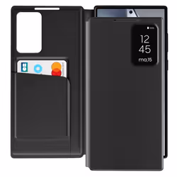 Étui Fenêtre - Samsung - Galaxy S24 Ultra - Cuir Noir - Porte-Cartes - Fermeture Magnétique