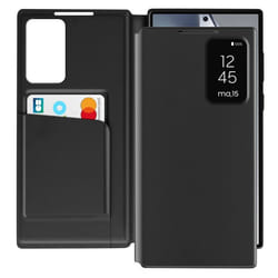 Étui Fenêtre - Samsung - Galaxy S24 Ultra - Cuir Noir - Porte-Cartes - Fermeture Magnétique