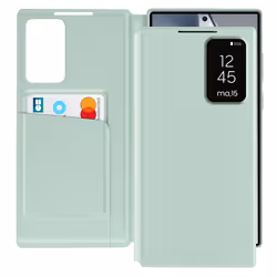 Étui Fenêtre - Samsung - Galaxy S24 Ultra - Cuir Vert Pâle - Porte-Carte Intégré - Fermeture Magnétique