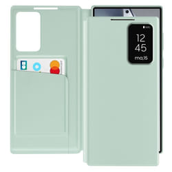 Étui Fenêtre - Samsung - Galaxy S24 Ultra - Cuir Vert Pâle - Porte-Carte Intégré - Fermeture Magnétique