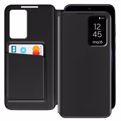 Étui Fenêtre - Samsung - Galaxy S23 - Cuir Noir - Porte-Carte - Fermeture Magnétique