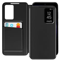 Étui Fenêtre - Samsung - Galaxy S23 - Cuir Noir - Porte-Carte - Fermeture Magnétique
