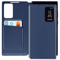 Étui Fenêtre - Samsung - Galaxy S23 Ultra - Cuir Bleu Nuit - Porte-Carte - Fermeture Magnétique