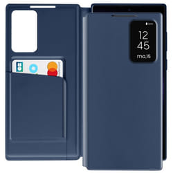 Étui Fenêtre - Samsung - Galaxy S23 Ultra - Cuir Bleu Nuit - Porte-Carte - Fermeture Magnétique