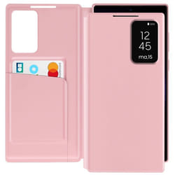 Étui Fenêtre - Samsung - Galaxy S23 Ultra - Cuir Rose - Porte-Cartes - Fermeture Magnétique