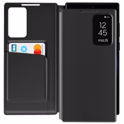 Étui Fenêtre - Samsung - Galaxy S23 Ultra - Cuir Noir - Porte-Carte - Fermeture Magnétique