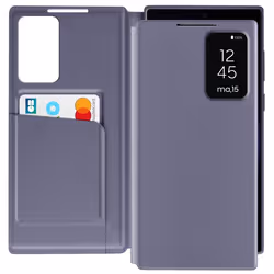 Étui Fenêtre pour Samsung Galaxy S23 Ultra avec Clapet Porte-Carte Lavande