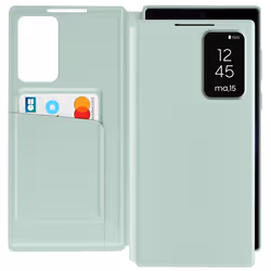 Étui Fenêtre - Samsung - Galaxy S23 Ultra - Cuir Vert Pâle - Porte-Cartes - Fermeture Magnétique