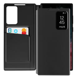 Étui - Samsung - Galaxy S22 Ultra - Cuir Noir - Fenêtre daffichage - Porte-carte intégré