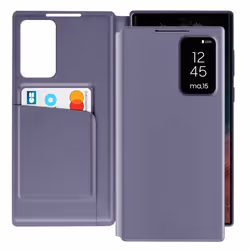 Étui Cuir - Samsung - Galaxy S22 Ultra - Lavande - Fenêtre daffichage - Porte-Carte