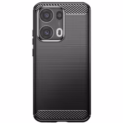 Coque - Oppo - Reno 13 Pro - Silicone - Design Carbone - Effet Brossé Noir