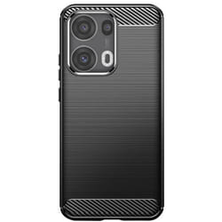 Coque - Oppo - Reno 13 Pro - Silicone - Design Carbone - Effet Brossé Noir