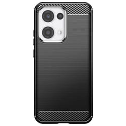 Coque - Oppo - Reno 13 - Silicone - Design Carbone - Effet Brossé Noir