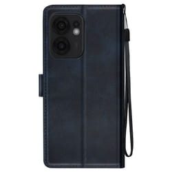 Étui pour smartphone - Oppo - Reno 13 F/FS - Simili cuir - Support vidéo - Bleu nuit