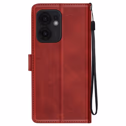 Étui pour smartphone - Oppo - Reno 13 F/FS - Simili cuir - Support vidéo - Portefeuille Bordeaux