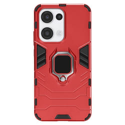 Coque pour Oppo Reno 13 Anneau Support Antichoc Rouge