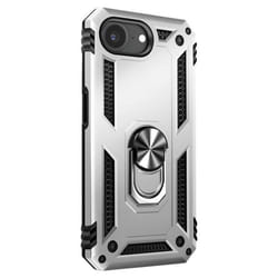 Coque pour iPhone 16e Hybride Bague Support Magnétique Argent