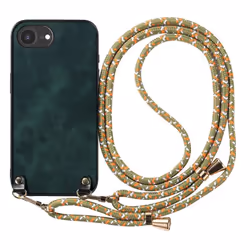Coque Cordon - iPhone 16e - Vert - Cordon Détachable - Bandoulière Ajustable - Protection Écran