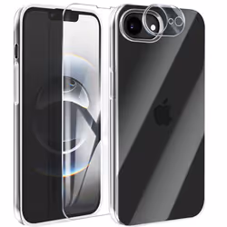 Coque Silicone - iPhone - 16e - Protection Écran - Verre Trempé 9H - Transparent