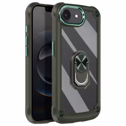 Coque Anneau - iPhone 16e - Vert - Bague Magnétique - Protection Antichoc - Coins Renforcés
