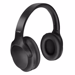 Casque Audio Bluetooth - LinQ - Pliable - Réduction de Bruit Active - Micro Intégré - Noir