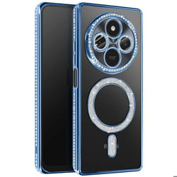 Coque - Xiaomi - Redmi 14C - Strass Bleu - Résistante - Compatible MagSafe