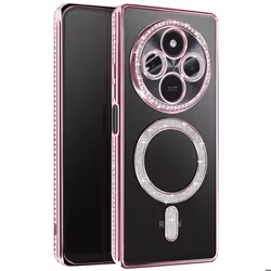 Coque - Xiaomi - Redmi 14C - Strass Rose - Résistante - Compatible MagSafe